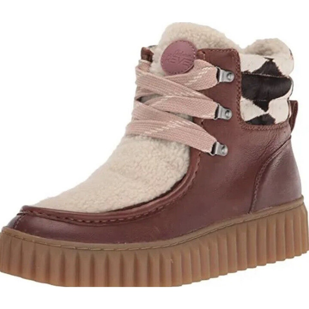 Sam Edelman Fay Brown Patchwork Pull On Chunky He… - image 1